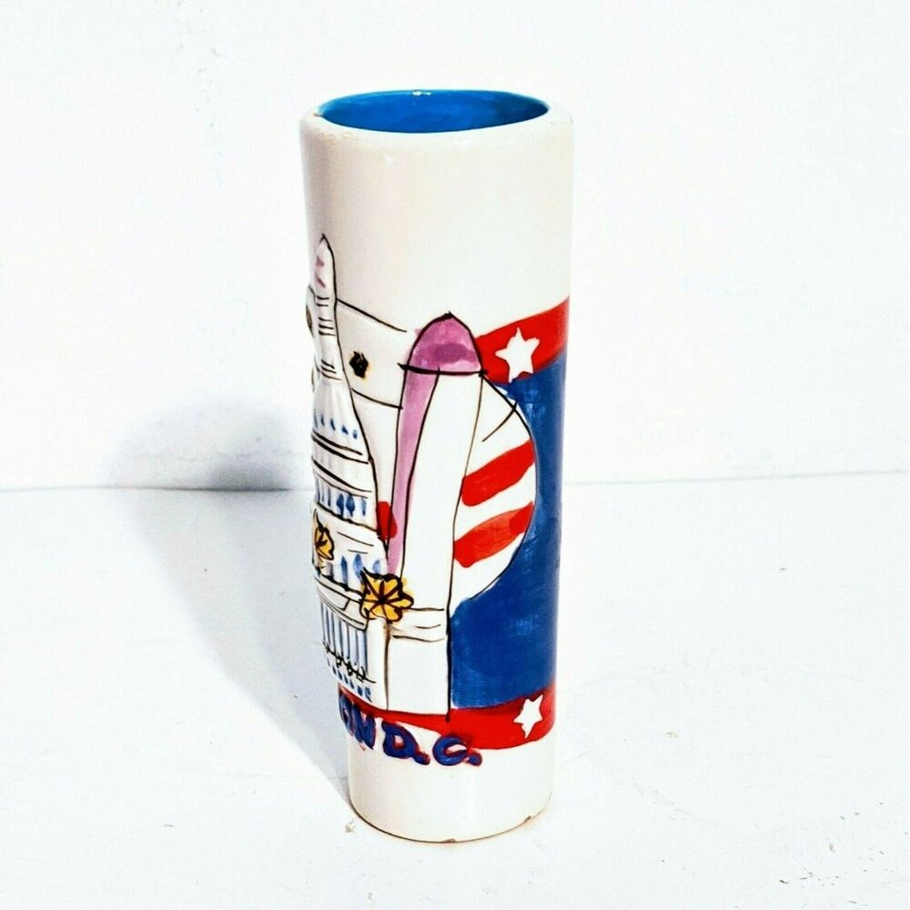 Washington DC Wraparound Hand Painted Souvenir Double Shot Glass